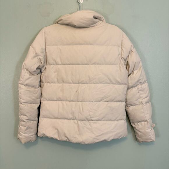 Patagonia Toggle Down Jacket Womens Medium Tan Puffer Insulated Organic Cotton - Picture 2 of 9